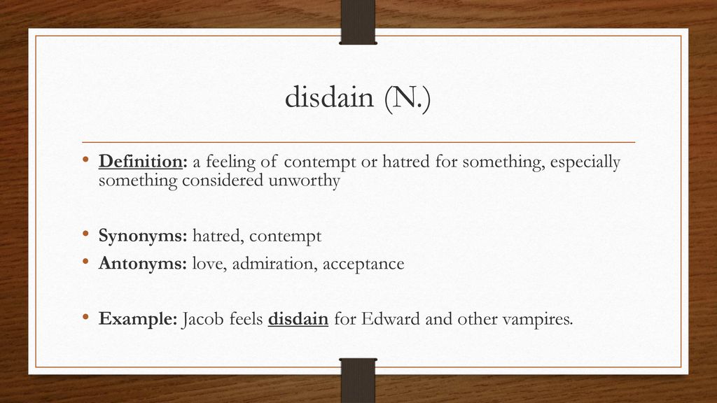 What does sale disdain mean